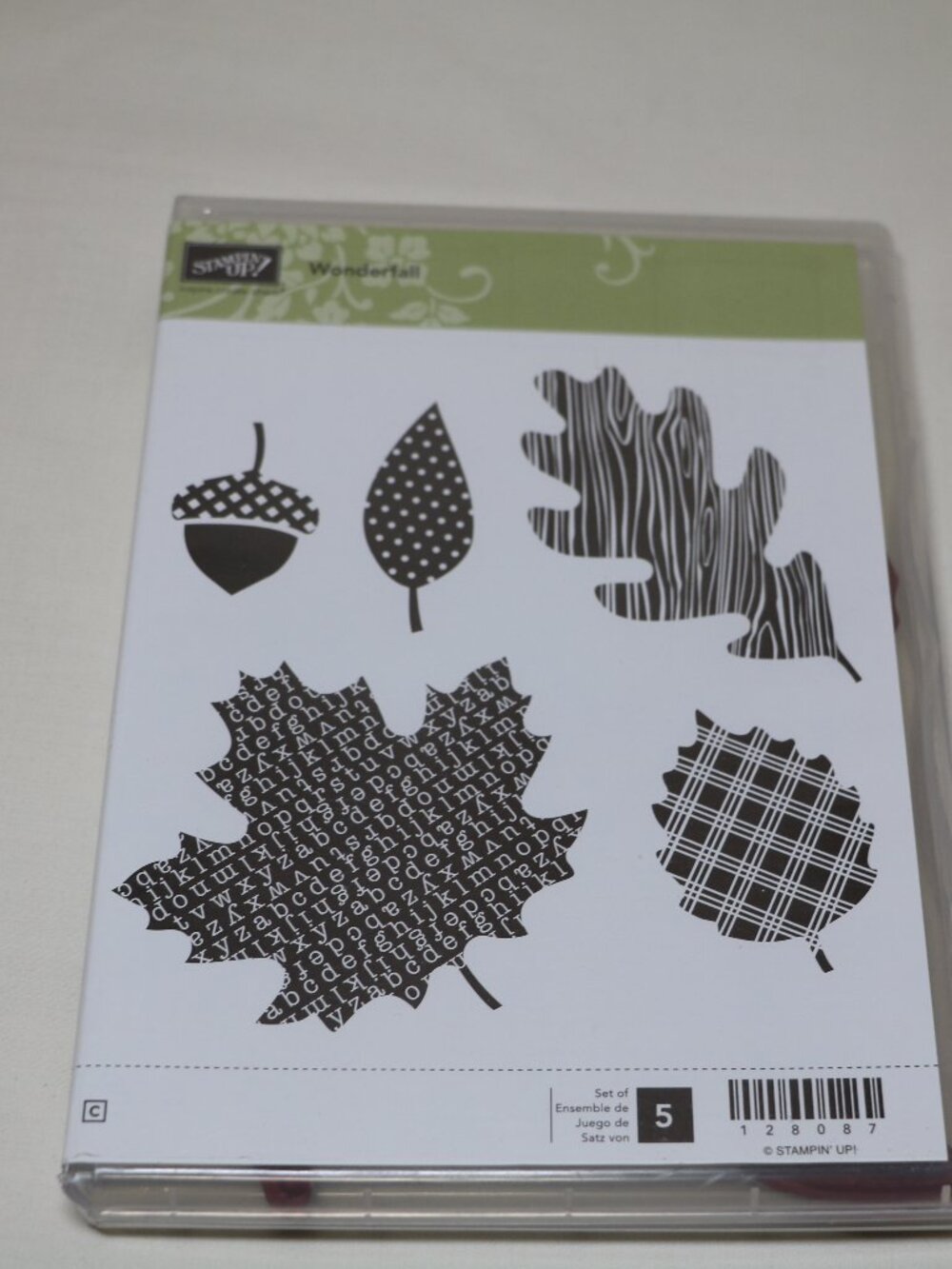 Stampin Up Wonderfall 5 piece red rubber stamp set